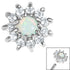 Steel Claw Set Opal and CZ Jewel Sunflower for Internal Thread Shafts in 1.2mm (0.9mm)