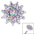 Steel Claw Set Opal and CZ Jewel Sunflower for Internal Thread Shafts in 1.2mm (0.9mm)