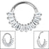 Steel Claw Set Multi-Baguette Hinged Clicker Ring