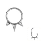 Titanium Tribal Spike Hinged Clicker Ring