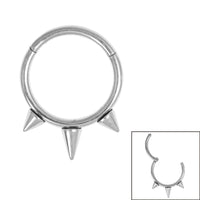 Titanium Tribal Spike Hinged Clicker Ring