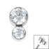Titanium Bezel Set Duo Jewel Top for Internal Thread shafts in 1.2mm