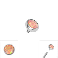 Titanium Bezel Set Opal Disk for Internal Thread shafts in 1.2mm