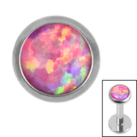 Titanium Bezel Set Opal Disk for Internal Thread shafts in 1.2mm