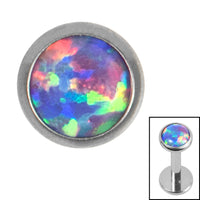 Titanium Bezel Set Opal Disk for Internal Thread shafts in 1.2mm