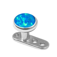 Titanium Dermal Anchor with Titanium Bezel Set Opal Disk
