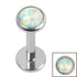 Titanium Internally Threaded Labrets 1.2mm - Titanium Bezel Set Opal Disk