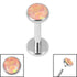 Titanium Internally Threaded Labrets 1.2mm - Titanium Bezel Set Opal Disk