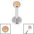 Titanium Internally Threaded Labrets 1.2mm - Titanium Bezel Set Opal Disk