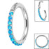 Titanium 1.2mm Pave Set Opal Edge Hinged Clicker Ring
