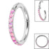 Titanium 1.2mm Pave Set Opal Edge Hinged Clicker Ring