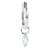 Steel Hinged Clicker Ring with Steel Jewelled Marquise Charm