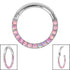 Titanium Pave Set Synth Opal Eternity Hinged Clicker Ring