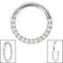 Titanium Pave Set Synth Opal Eternity Hinged Clicker Ring