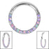 Titanium Pave Set Synth Opal Eternity Hinged Clicker Ring