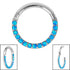 Titanium Pave Set Synth Opal Eternity Hinged Clicker Ring