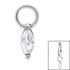 Steel Charm - Jewelled Marquise