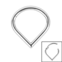 Titanium Plain Teardrop Hinged Clicker Ring