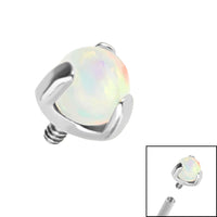 Titanium Claw Set Synth Opal Ball for Internal Thread shafts in 1.2mm