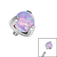 Titanium Claw Set Synth Opal Ball for Internal Thread shafts in 1.2mm