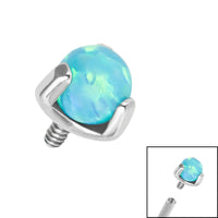 Titanium Claw Set Synth Opal Ball for Internal Thread shafts in 1.2mm