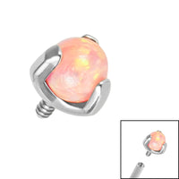 Titanium Claw Set Synth Opal Ball for Internal Thread shafts in 1.2mm