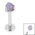 Titanium Internally Threaded Labrets 1.2mm - Titanium Claw Set Synth Opal Ball