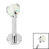 Titanium Internally Threaded Labrets 1.2mm - Titanium Claw Set Synth Opal Ball