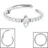Titanium Marquise Pave Set Jewelled Edge Hinged Clicker Ring