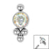 Titanium Bezel Set Single Jewelled Asia Top for Internal Thread shafts in 1.2mm