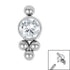 Titanium Bezel Set Single Jewelled Asia Top for Internal Thread shafts in 1.2mm