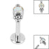 Titanium Internally Threaded Labrets 1.2mm - Titanium Bezel Set Single Jewelled Asia Top