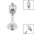Titanium Internally Threaded Labrets 1.2mm - Titanium Bezel Set Single Jewelled Asia Top