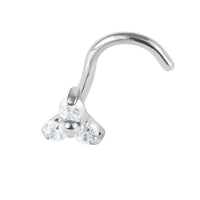 Titanium Claw Set Jewelled Trinity Nose Stud