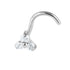 Titanium Claw Set Jewelled Trinity Nose Stud
