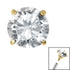 Gold Titanium Claw Set Round CZ Jewel for Internal Thread shafts in 1.2mm