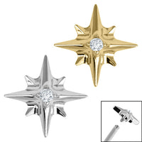 Titanium 8 Point Jewelled Star for Internal Thread shafts in 1.2mm