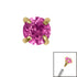 Gold Titanium Claw Set Round CZ Jewel for Internal Thread shafts in 1.2mm