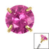 Gold Titanium Claw Set Round CZ Jewel for Internal Thread shafts in 1.2mm