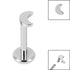 Titanium Internally Threaded Labrets 1.2mm - Titanium Crescent Moon
