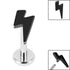 Titanium Internally Threaded Labrets 1.2mm - Titanium Lightning Bolt