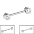 Titanium Internal Thread Double Jewelled Nipple Bar - Front Facing Jewelled Disks