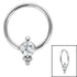 Titanium BCR with Titanium Clip In Bezel Set Single Jewelled Asia