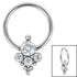 Titanium BCR with Titanium Clip In Titanium Bezel Set 4 Jewelled Asia