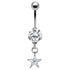 Belly Bar - Claw Set CZ Jewelled with Claw Set Jewelled Star Charm