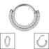 Titanium Pave Set Jewelled Double Row Eternity Hinged Clicker Ring