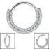Titanium Pave Set Jewelled Double Row Eternity Hinged Clicker Ring