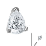 Steel Claw Set Jewelled Pear Cut for Internal Thread shafts in 1.2mm