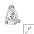 Steel Claw Set Jewelled Pear Cut for Internal Thread shafts in 1.2mm