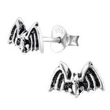 Sterling Silver Spooky Bat Ear Stud Earrings ES59